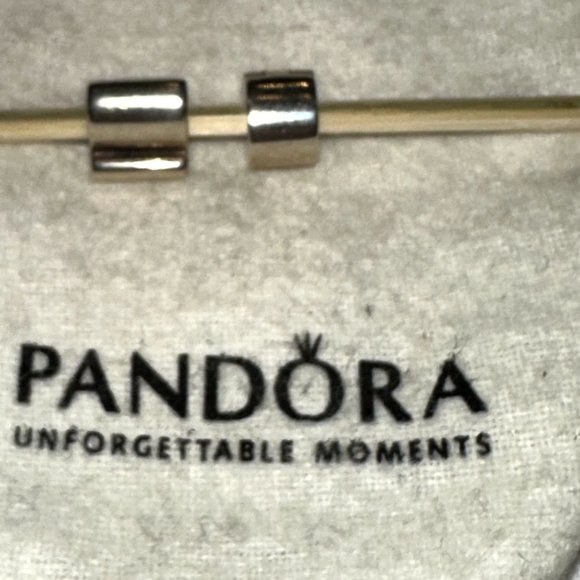 (2) Authentic Pandora Sterling Silver Best Friend Charm Bead & Clip 925 ALE #39 - Picture 3 of 12